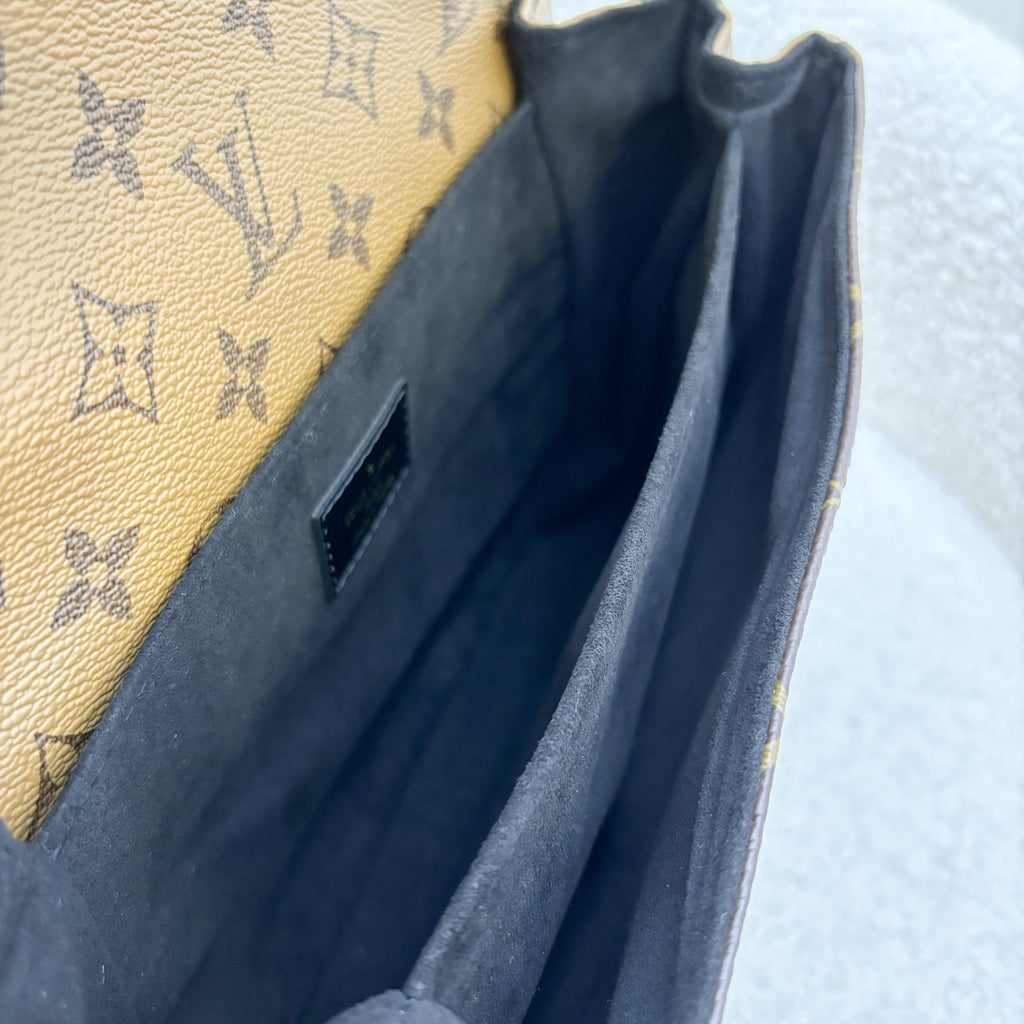LV Pochette Metis in Reverse Monogram Canvas, Black Leather and GHW