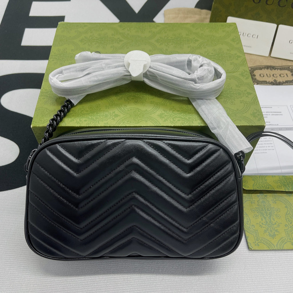 Glami Marmont Matelasse Shoulder Bag Black For Women, Women’s Bags 9.5in/24cm Glami