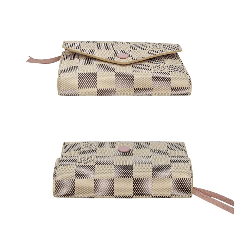 Louis Vuitton Damier Azur Victorine Rose Ballerine Wallet