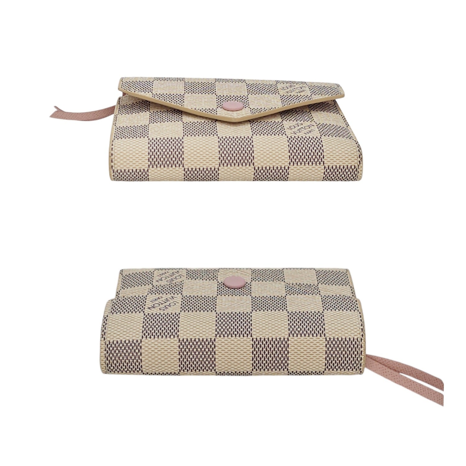 Louis Vuitton Damier Azur Victorine Rose Ballerine Wallet