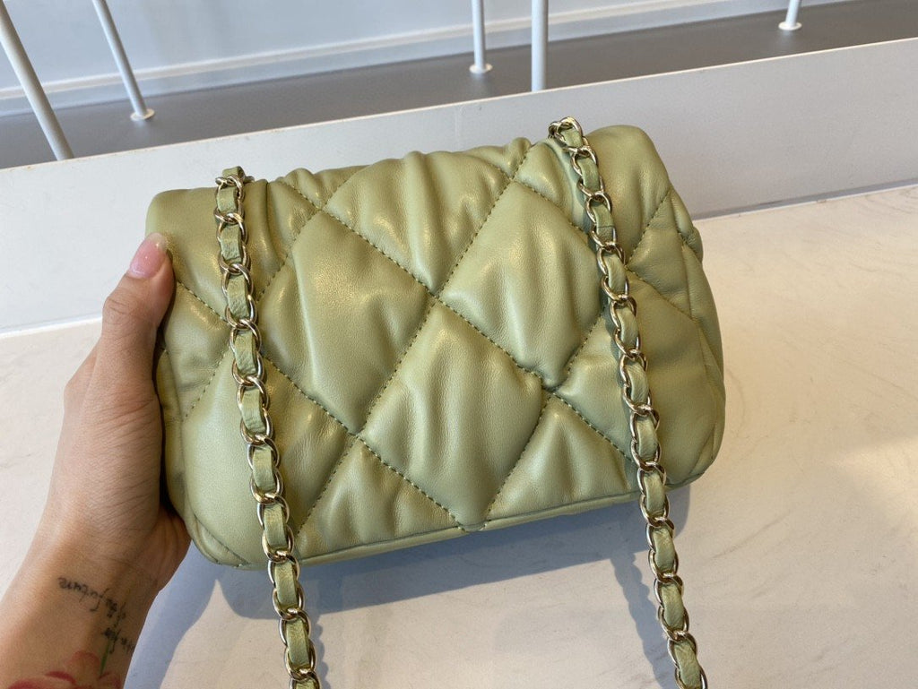 CHLSmall GlamIap Bag Gold Hardware Green For Women Handbags, Shoulder Bags 7.5in/19cm AS2232