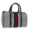 GUCCI GG Supreme Sherry Line Boston Bag PVC Navy Red 012 3842 33 39 85053