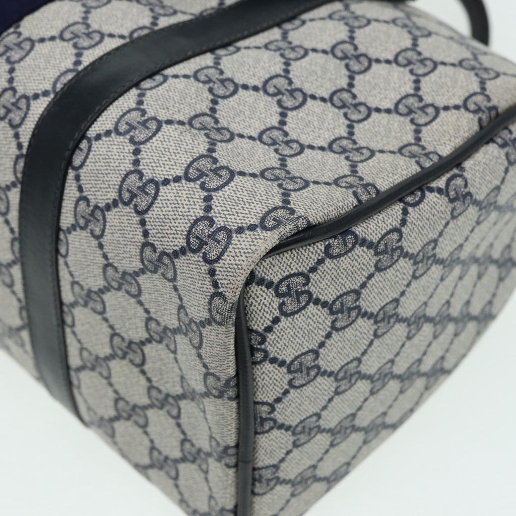 GUCCI GG Supreme Sherry Line Boston Bag PVC Navy Red 012 3842 33 39 85053