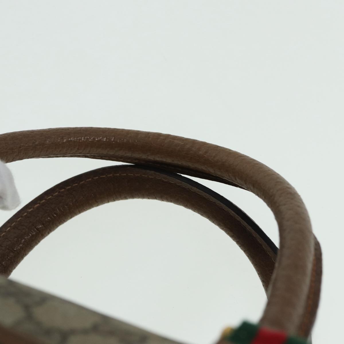 GUCCI GG Supreme Web Sherry Line Boston Bag PVC Beige Red 39 02 072 85055
