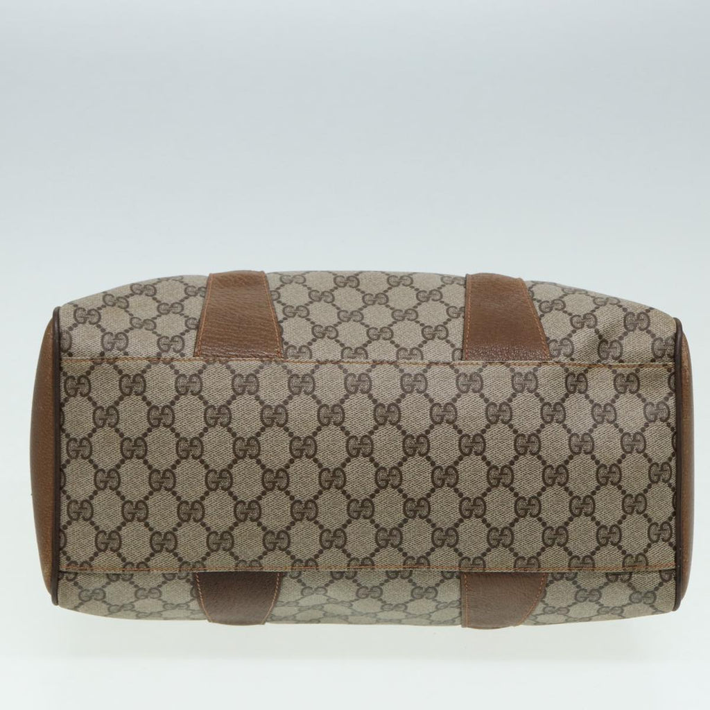GUCCI GG Supreme Web Sherry Line Boston Bag PVC Beige Red 39 02 072 85055