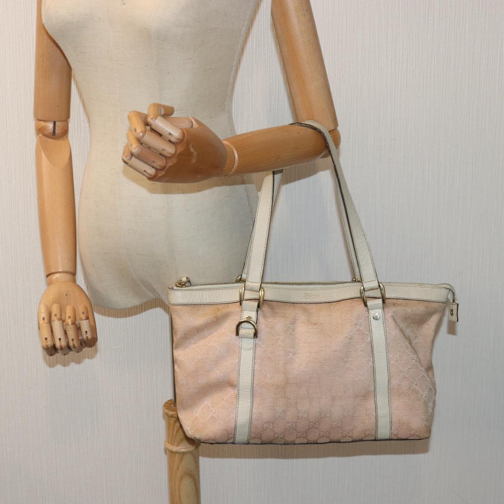 GUCCI GG Canvas Tote Bag Pink 141470 85056