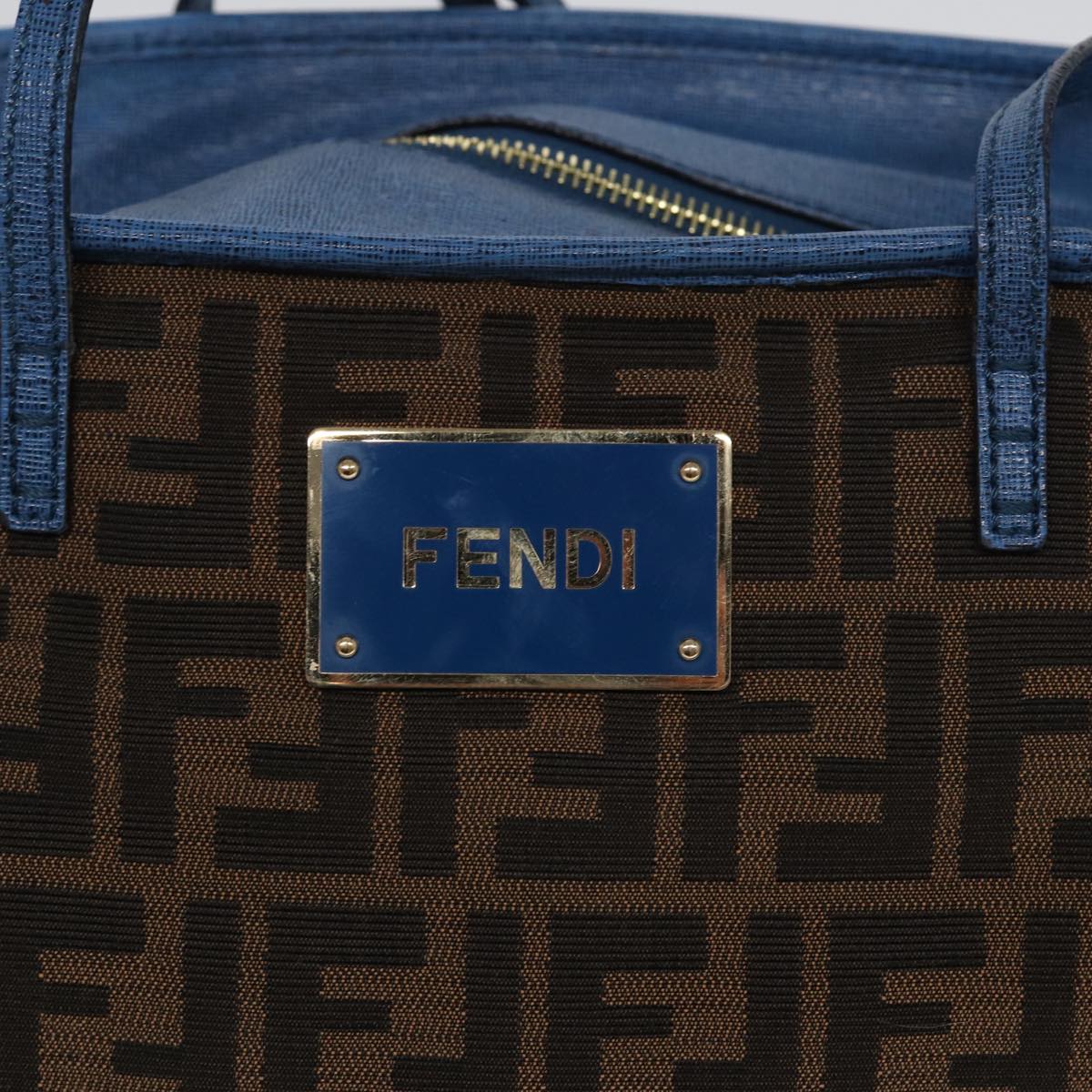 FENDI Zucca Canvas Tote Bag Brown Black 85059