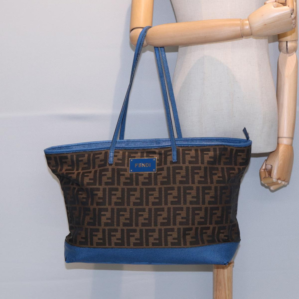 FENDI Zucca Canvas Tote Bag Brown Black 85059