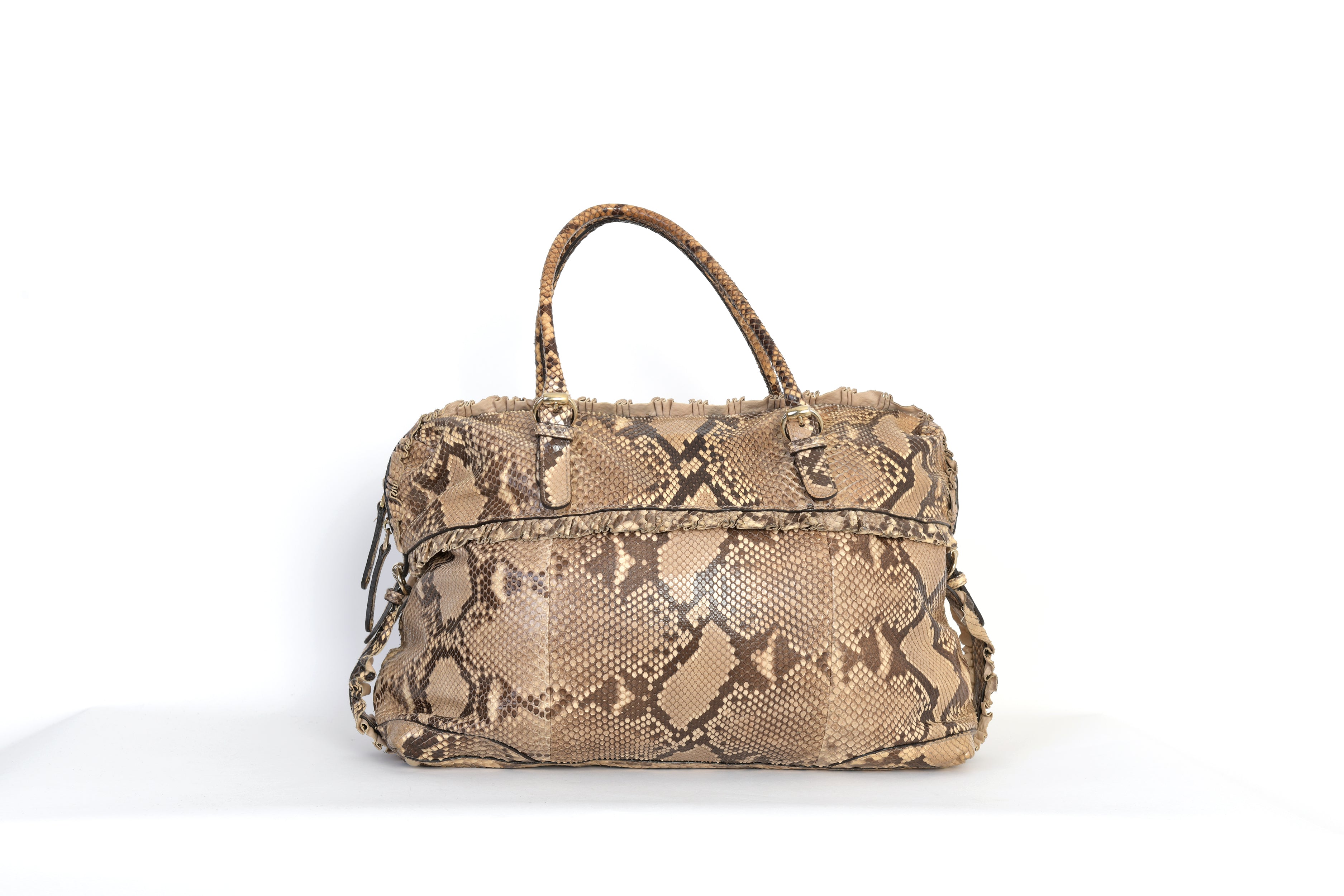 Snakeskin Sabrina Boston Bag