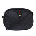 GUCCI GG Supreme Sherry Line Shoulder Bag PVC Black Gold 156 02 066 85106