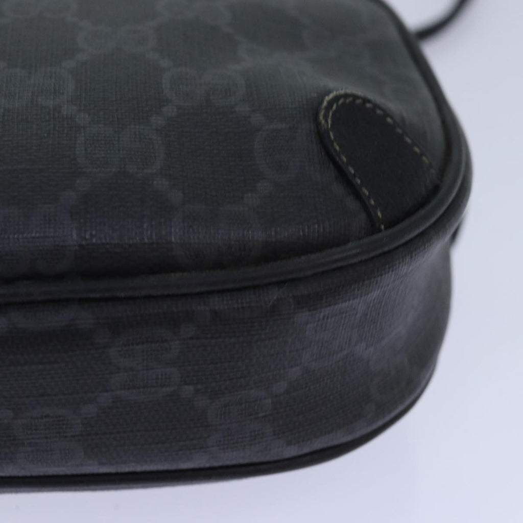 GUCCI GG Supreme Sherry Line Shoulder Bag PVC Black Gold 156 02 066 85106