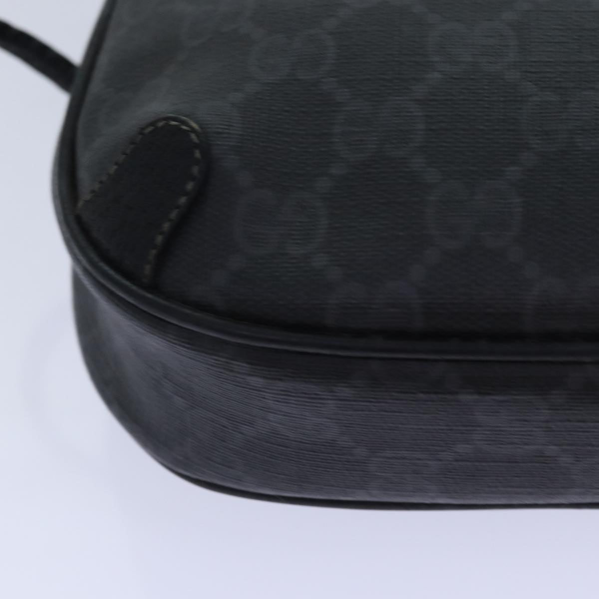 GUCCI GG Supreme Sherry Line Shoulder Bag PVC Black Gold 156 02 066 85106