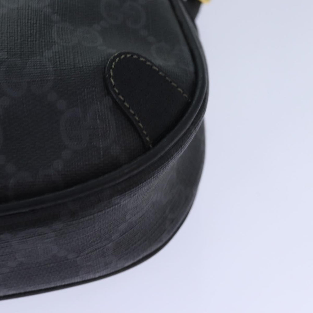 GUCCI GG Supreme Sherry Line Shoulder Bag PVC Black Gold 156 02 066 85106