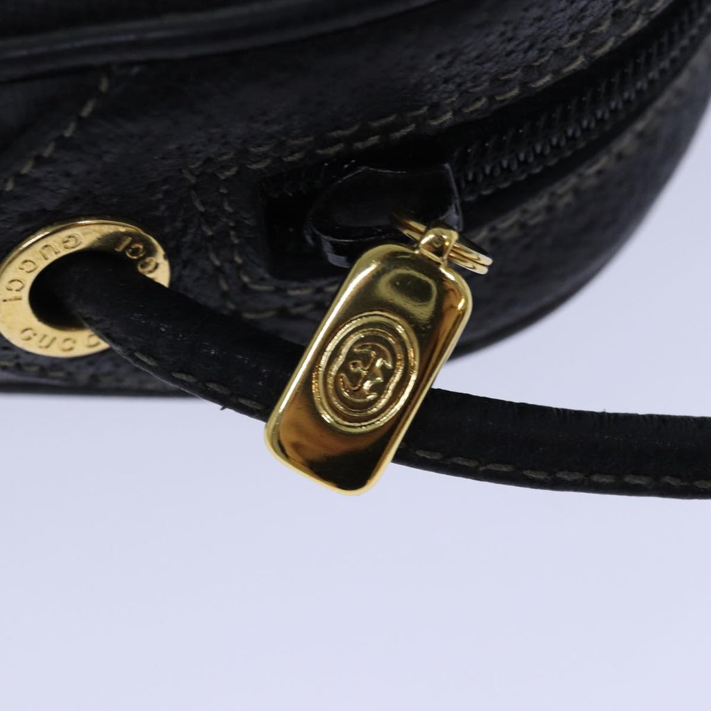 GUCCI GG Supreme Sherry Line Shoulder Bag PVC Black Gold 156 02 066 85106