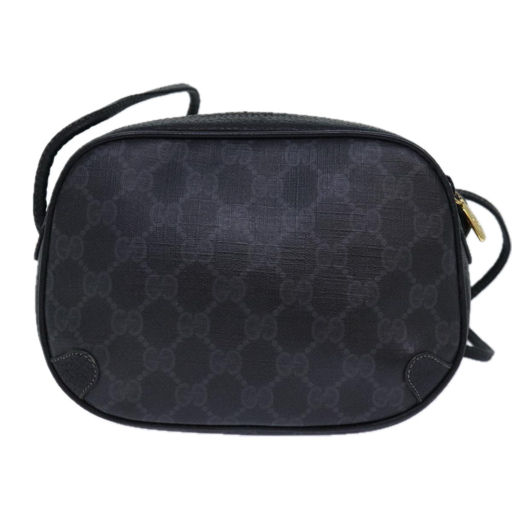 GUCCI GG Supreme Sherry Line Shoulder Bag PVC Black Gold 156 02 066 85106
