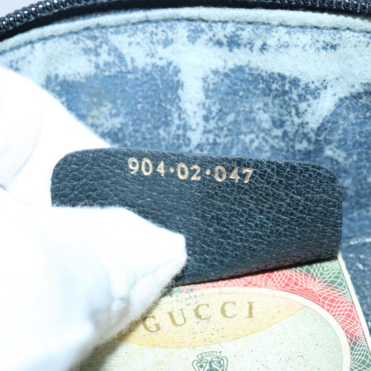 GUCCI GG Supreme Sherry Line Shoulder Bag PVC Leather Navy Red 85108