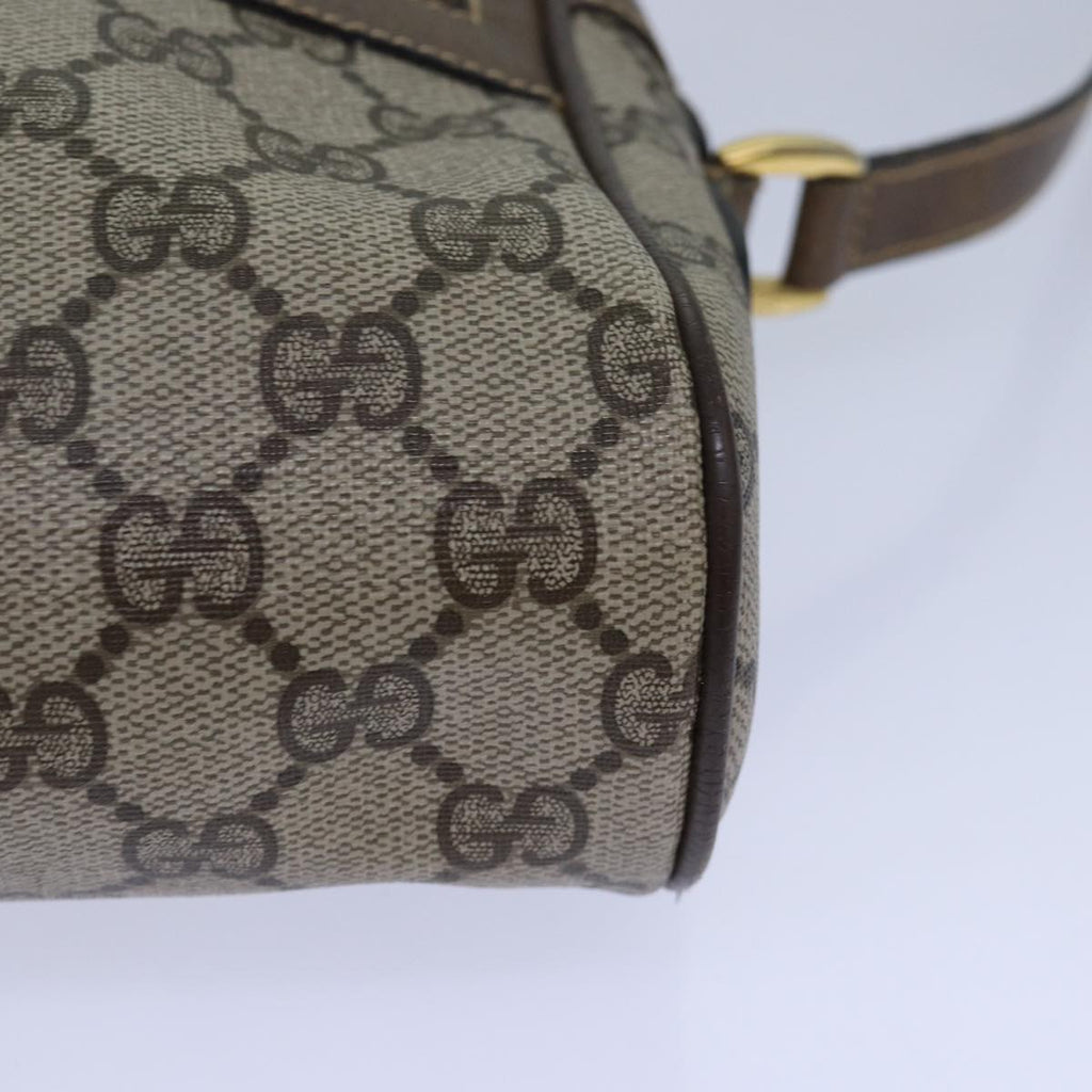 GUCCI GG Supreme Web Sherry Line Shoulder Bag PVC Beig gold 85109