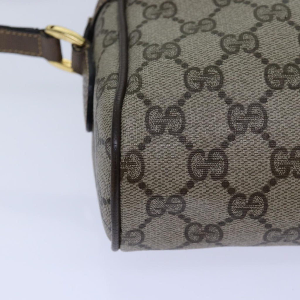 GUCCI GG Supreme Web Sherry Line Shoulder Bag PVC Beig gold 85109