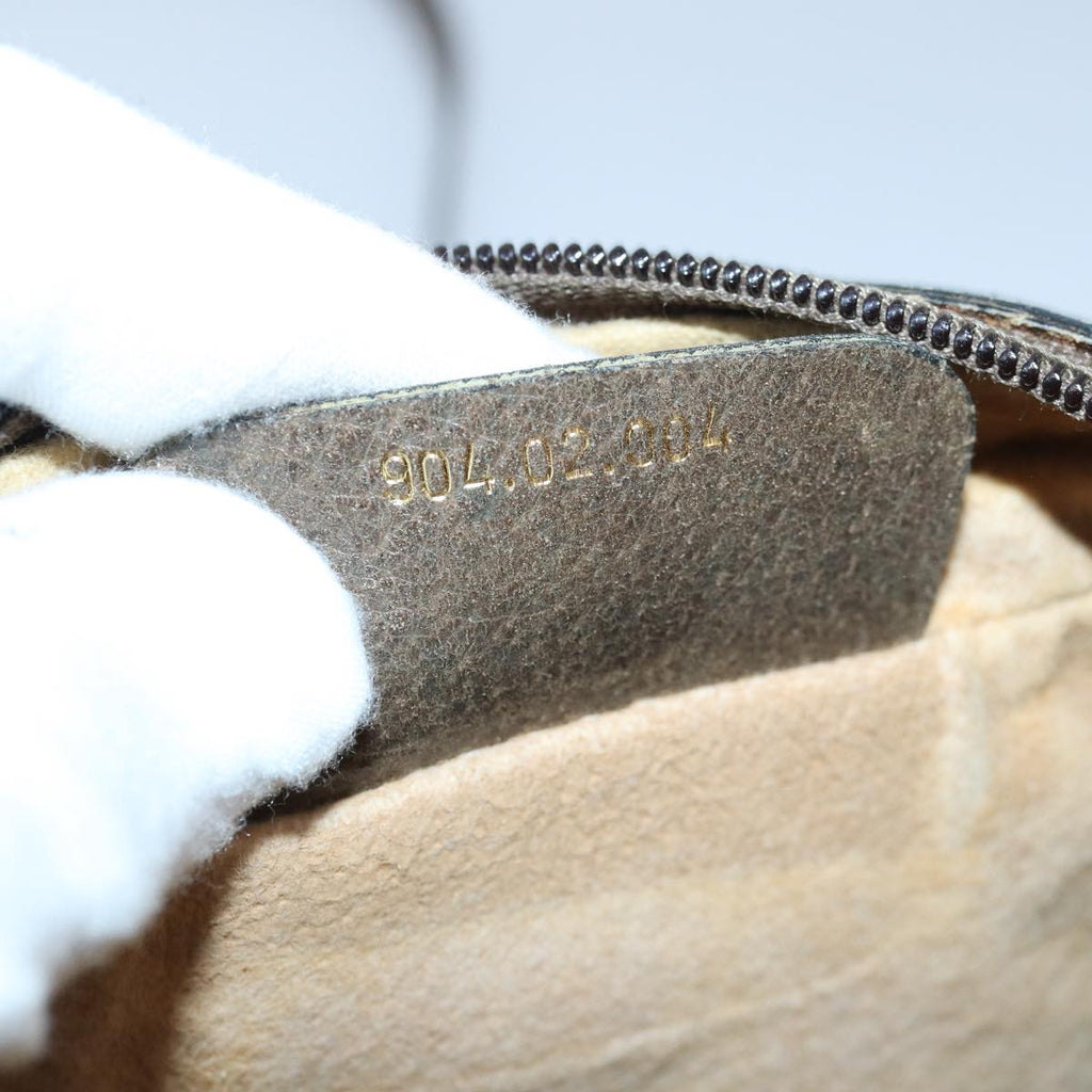 GUCCI GG Supreme Web Sherry Line Shoulder Bag PVC Beig gold 85109