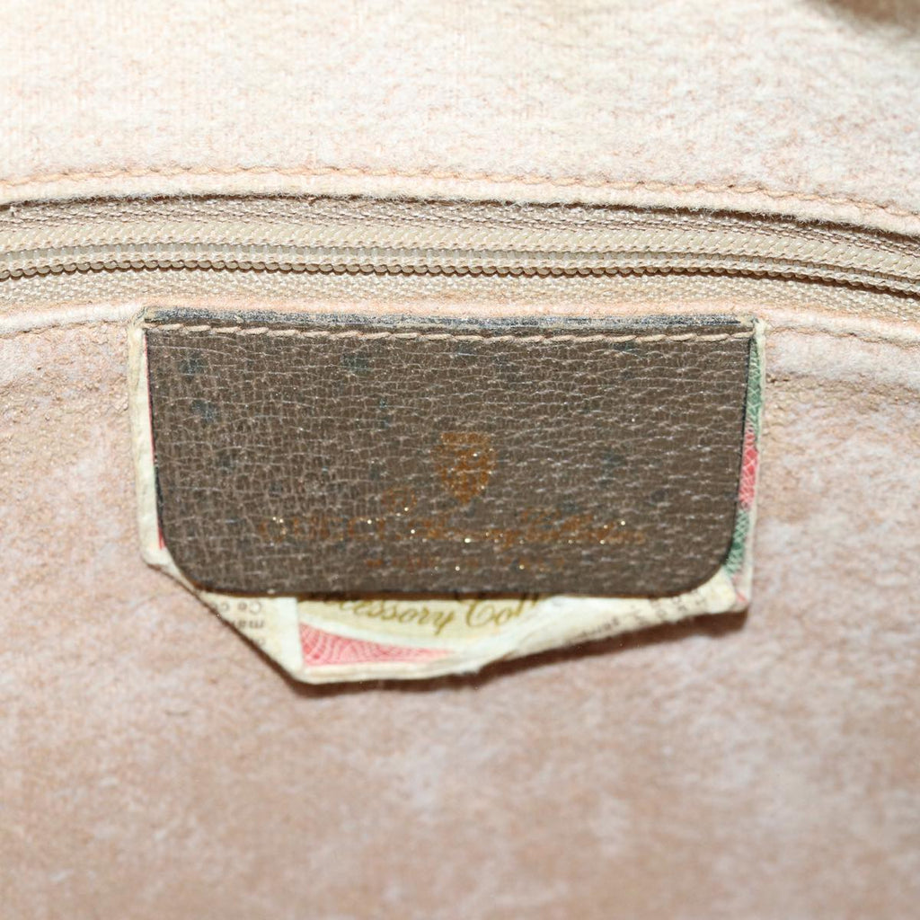 GUCCI GG Supreme Web Sherry Line Shoulder Bag PVC Beige Gold 85110