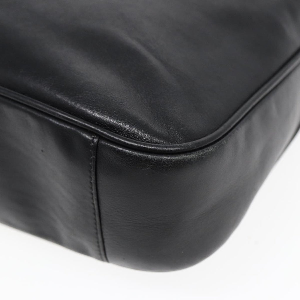 GUCCI Bamboo Hand Bag Leather 2way Black Gold 001 2113 1638 85126