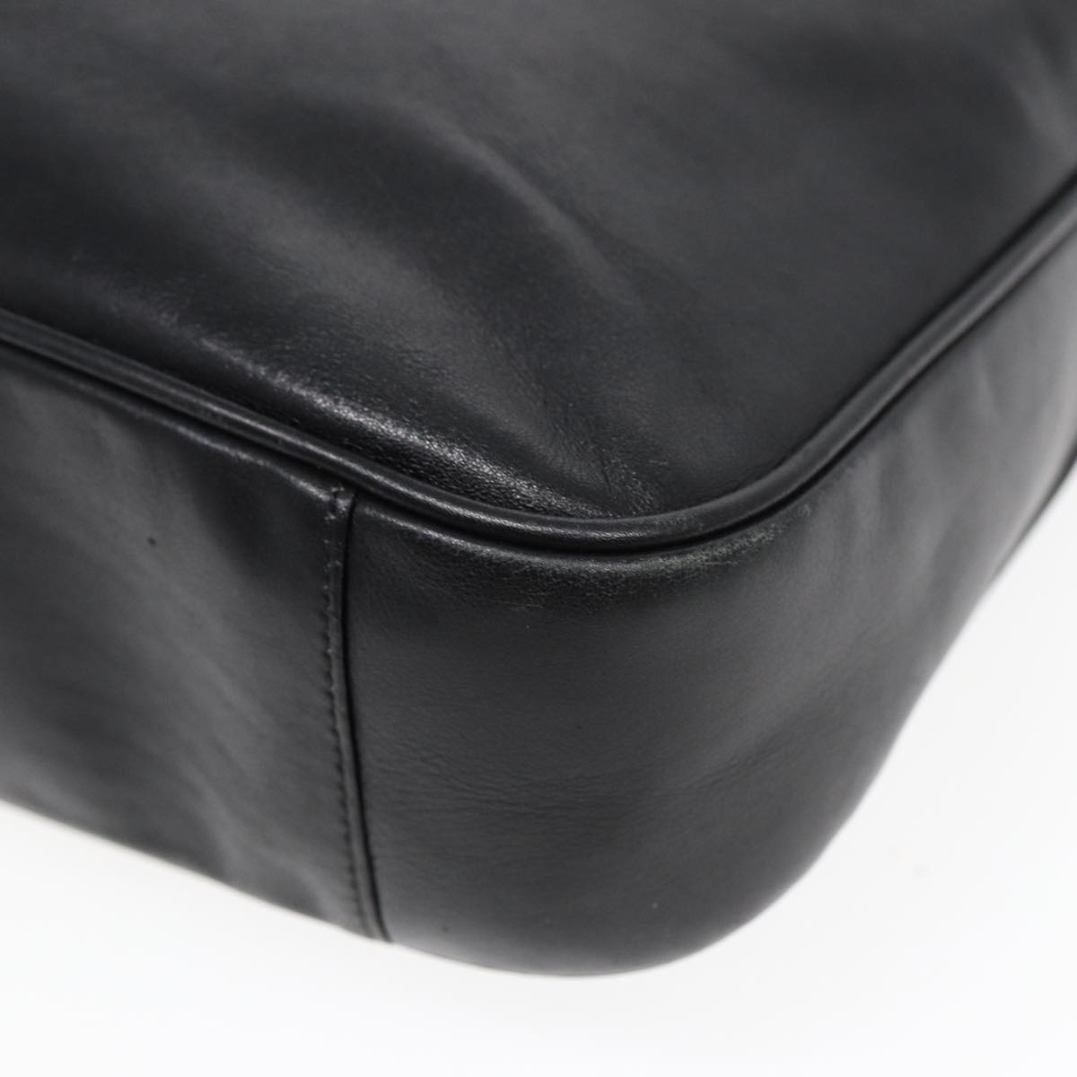 GUCCI Bamboo Hand Bag Leather 2way Black Gold 001 2113 1638 85126