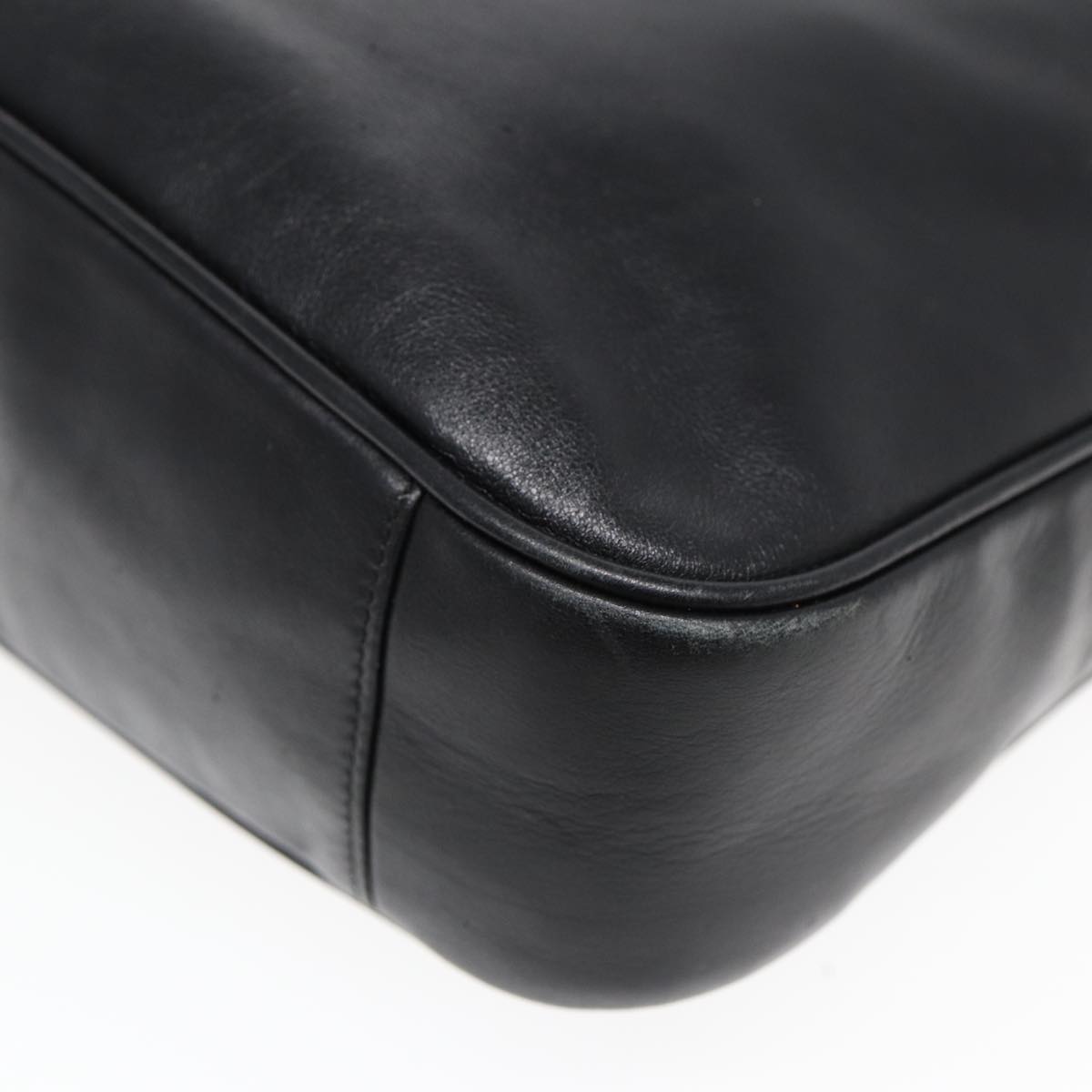 GUCCI Bamboo Hand Bag Leather 2way Black Gold 001 2113 1638 85126