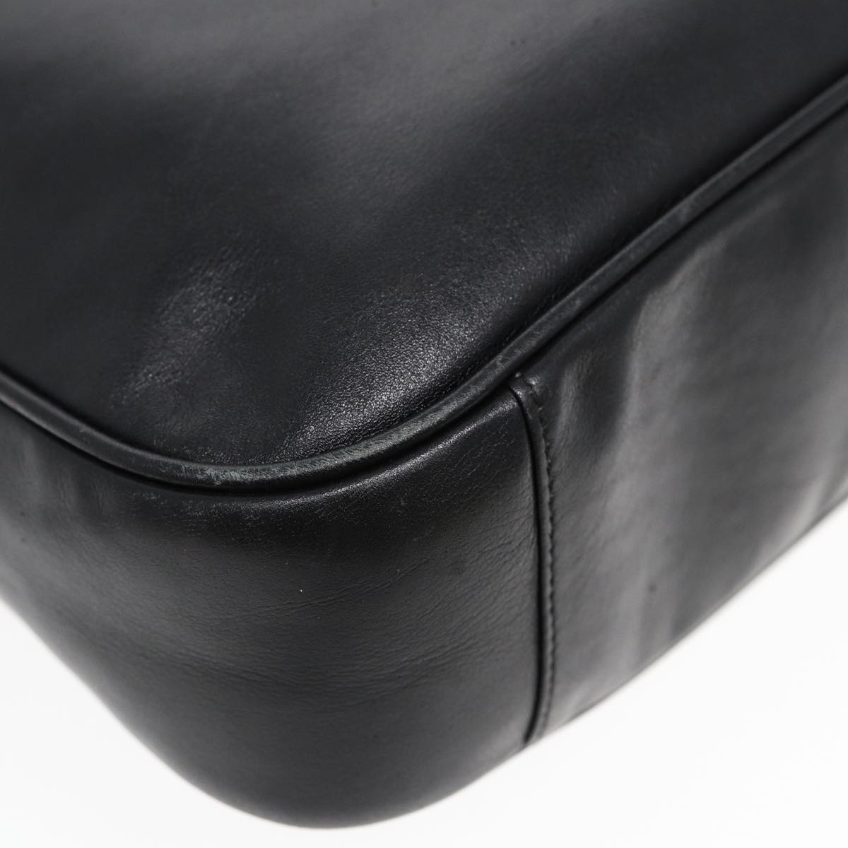 GUCCI Bamboo Hand Bag Leather 2way Black Gold 001 2113 1638 85126