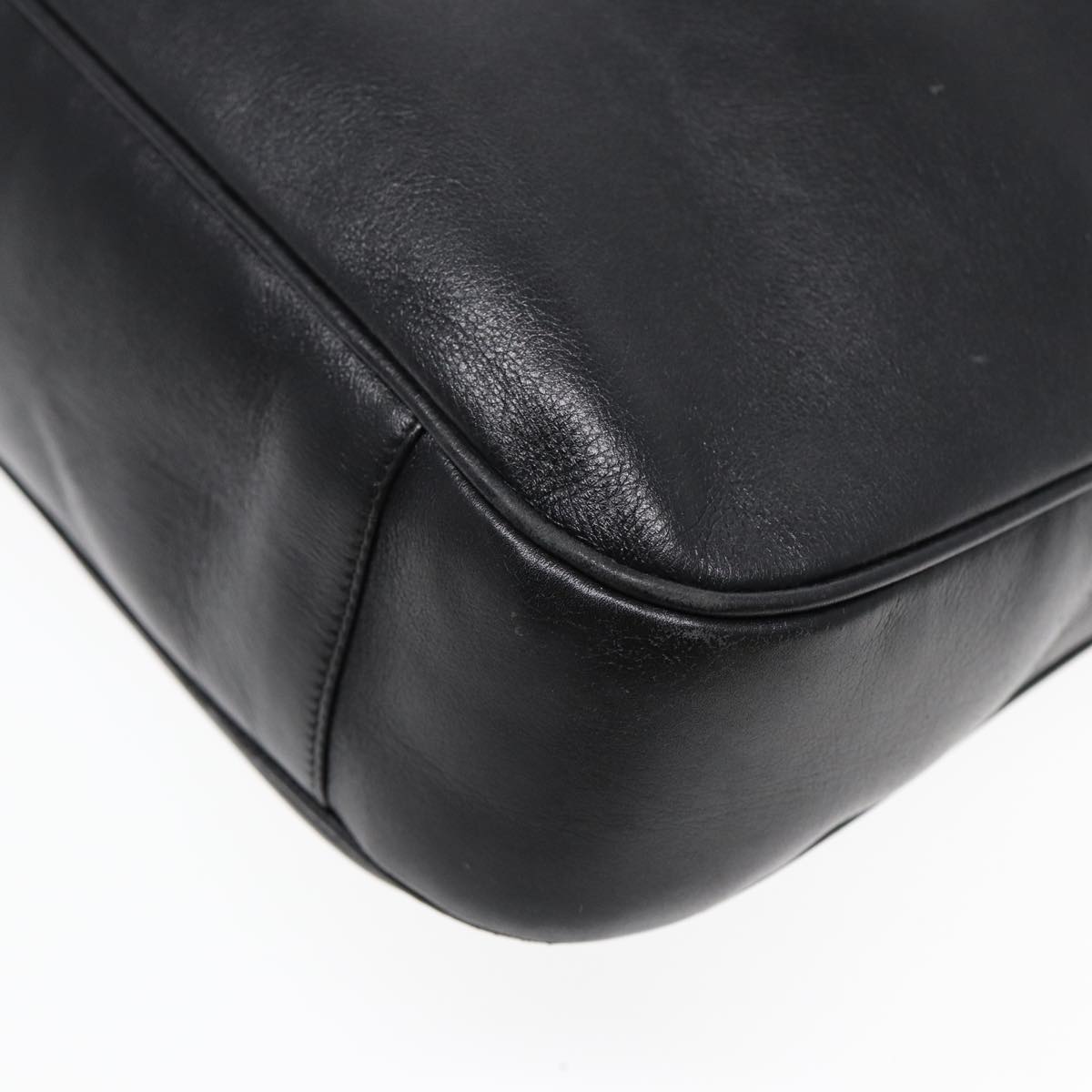 GUCCI Bamboo Hand Bag Leather 2way Black Gold 001 1998 1577 85127