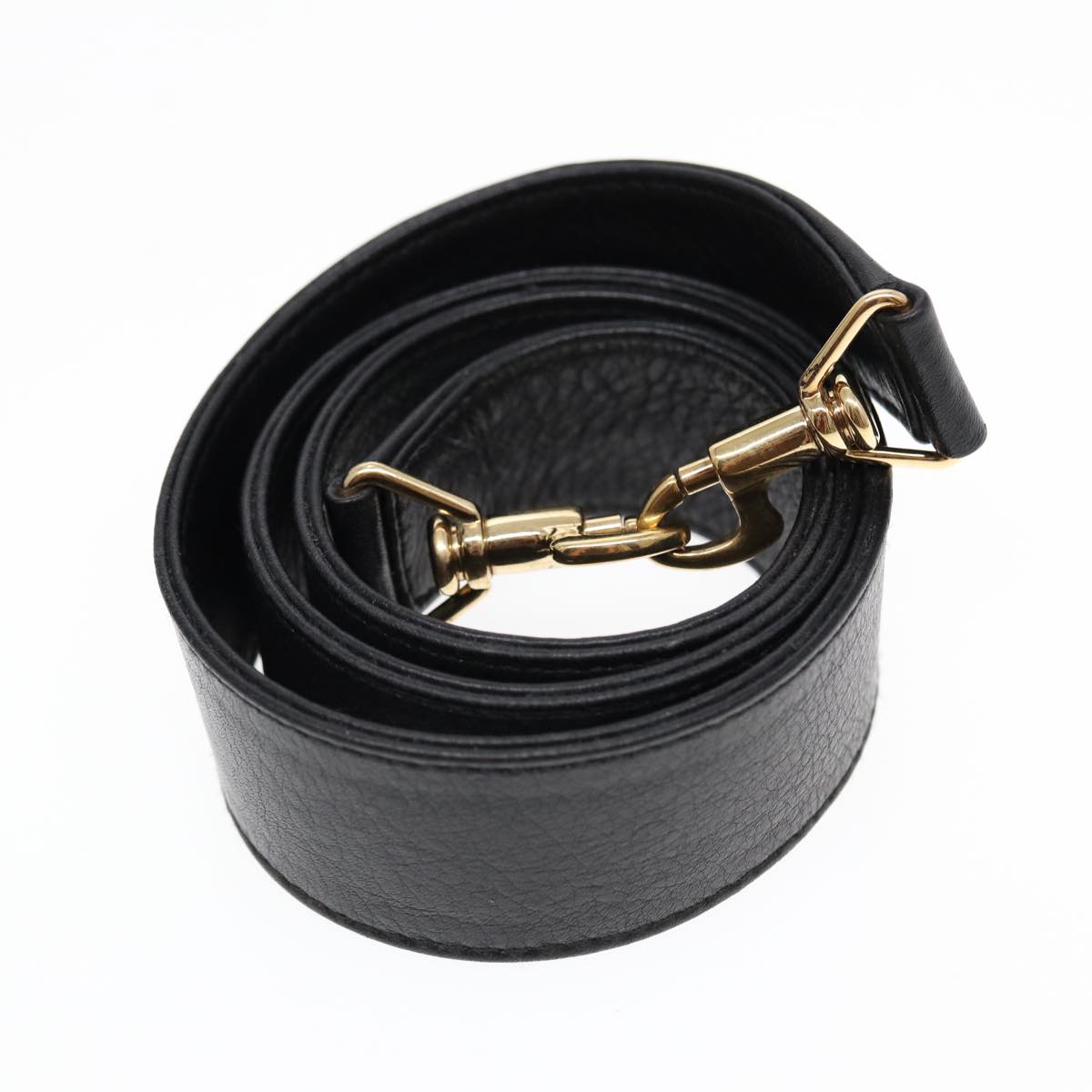 GUCCI Bamboo Hand Bag Leather 2way Black Gold 001 1998 1577 85127