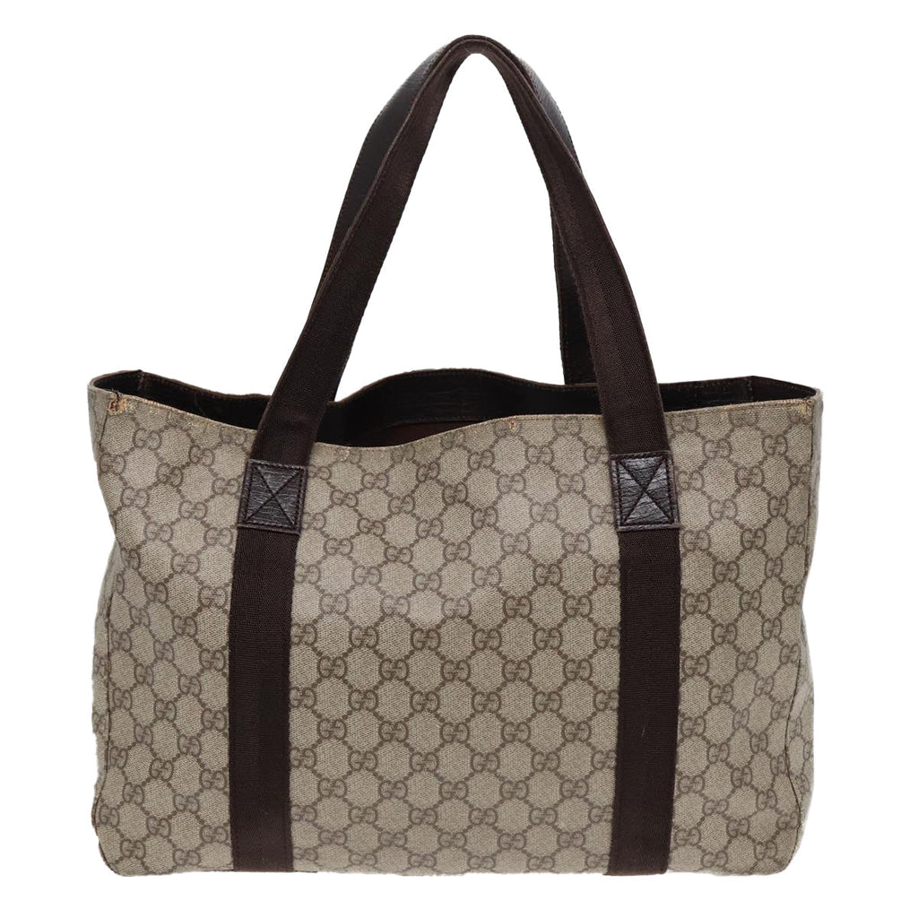 GUCCI GG Spleen Web Sherry Line Tote Bag PVC Leather Beige Red 141624 85128