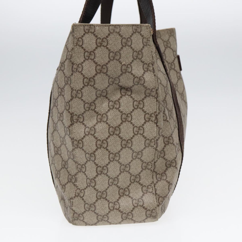 GUCCI GG Spleen Web Sherry Line Tote Bag PVC Leather Beige Red 141624 85128