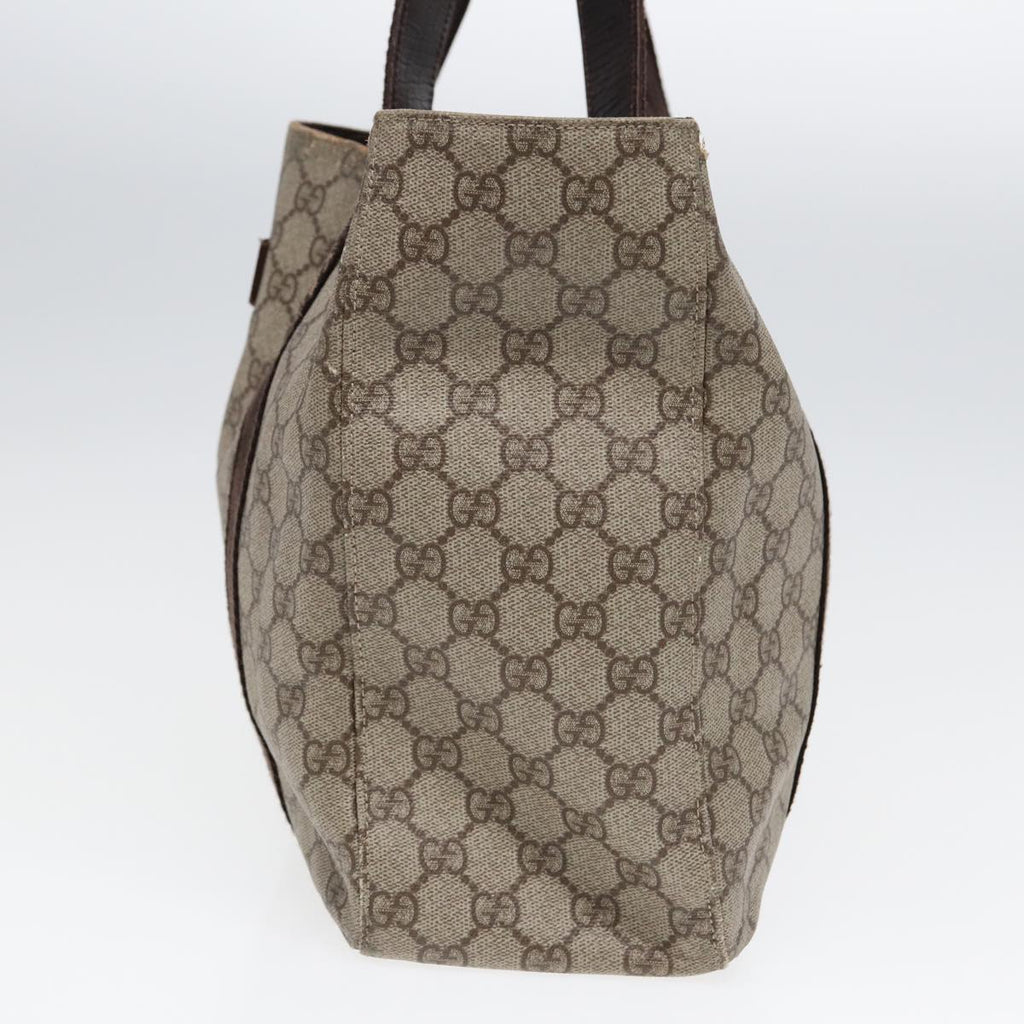 GUCCI GG Spleen Web Sherry Line Tote Bag PVC Leather Beige Red 141624 85128