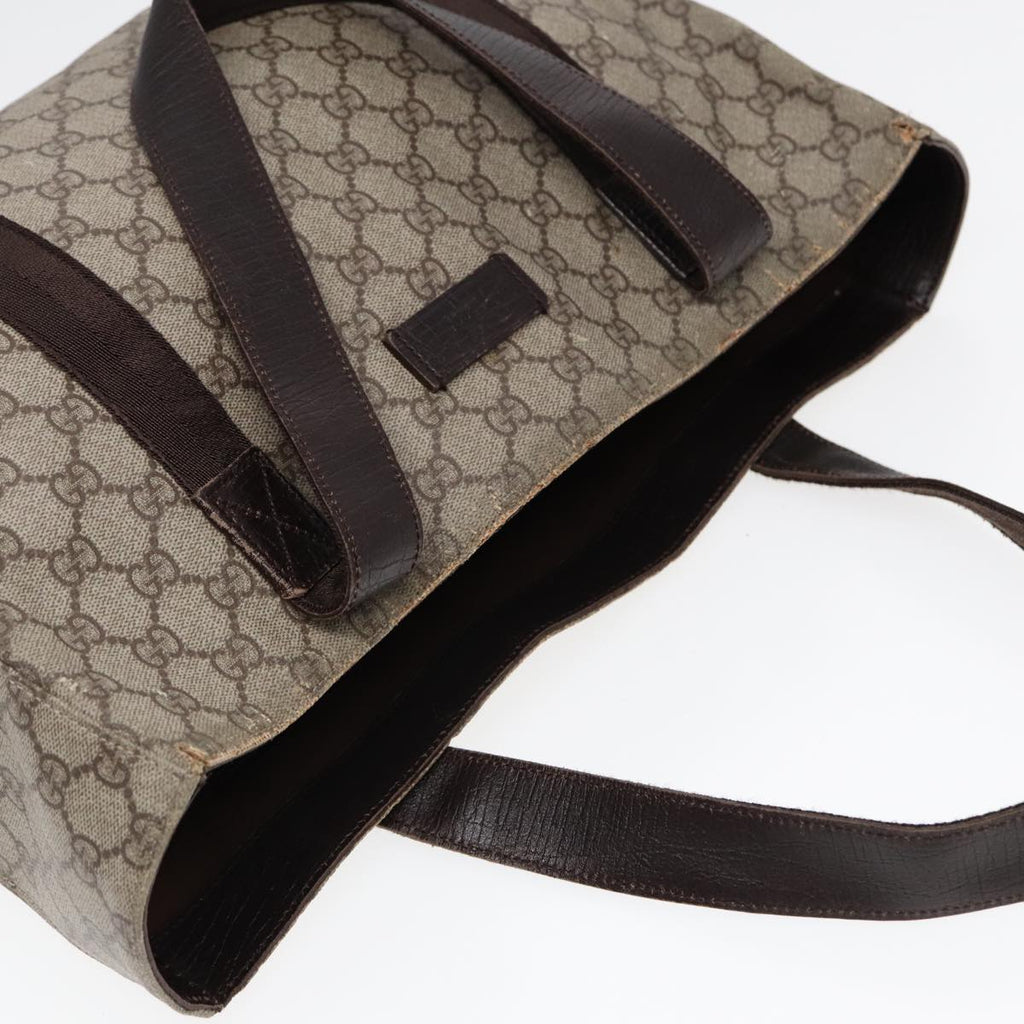 GUCCI GG Spleen Web Sherry Line Tote Bag PVC Leather Beige Red 141624 85128