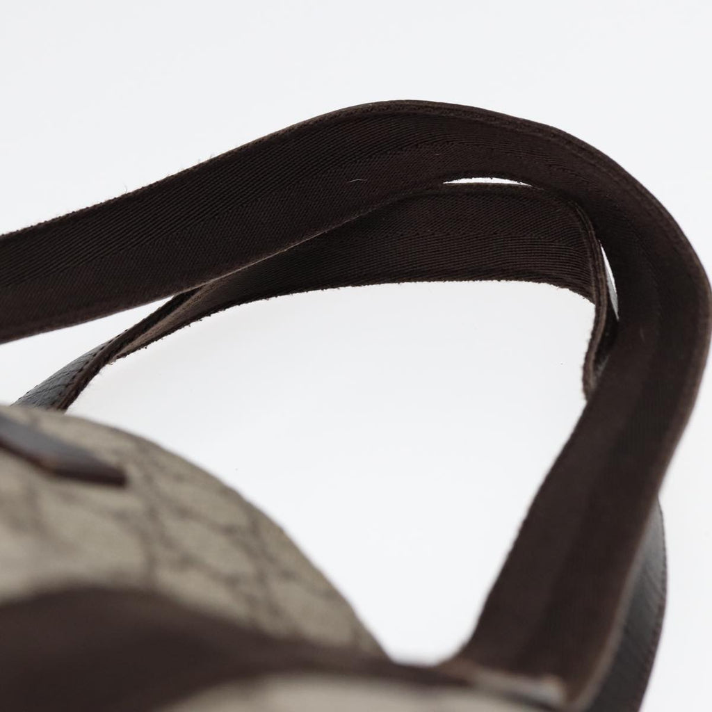 GUCCI GG Spleen Web Sherry Line Tote Bag PVC Leather Beige Red 141624 85128