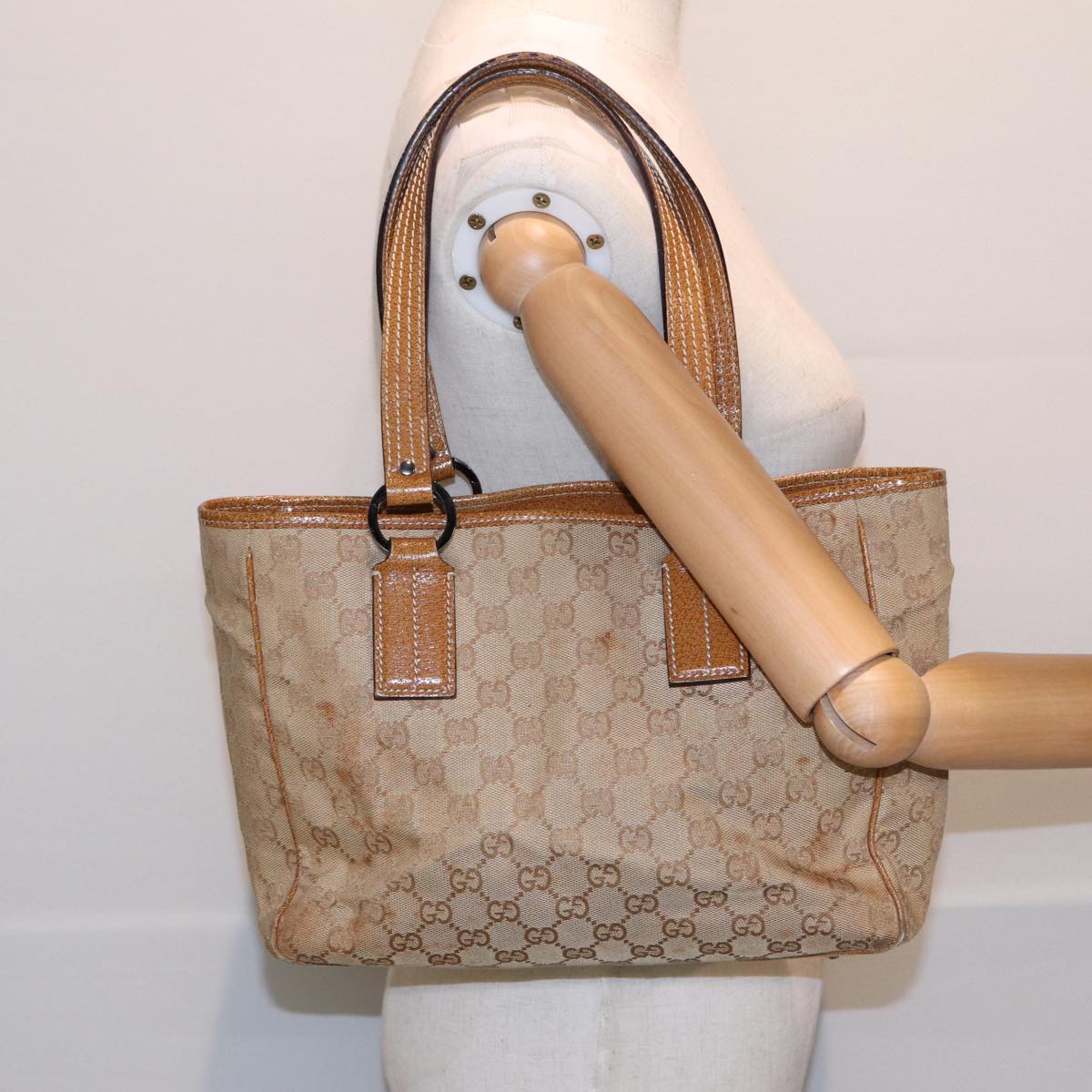 GUCCI GG Canvas Tote Bag Beige 113019 3444 85129