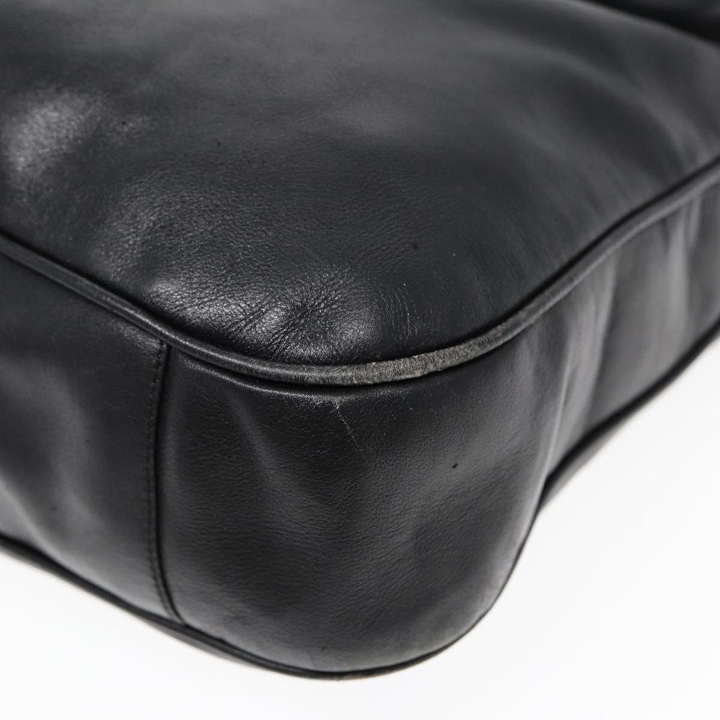 GUCCI Bamboo Hand Bag Leather 2way Black 001 1014 1577 85130