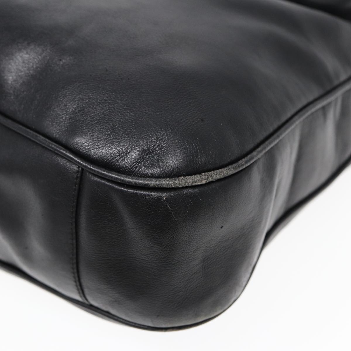 GUCCI Bamboo Hand Bag Leather 2way Black 001 1014 1577 85130