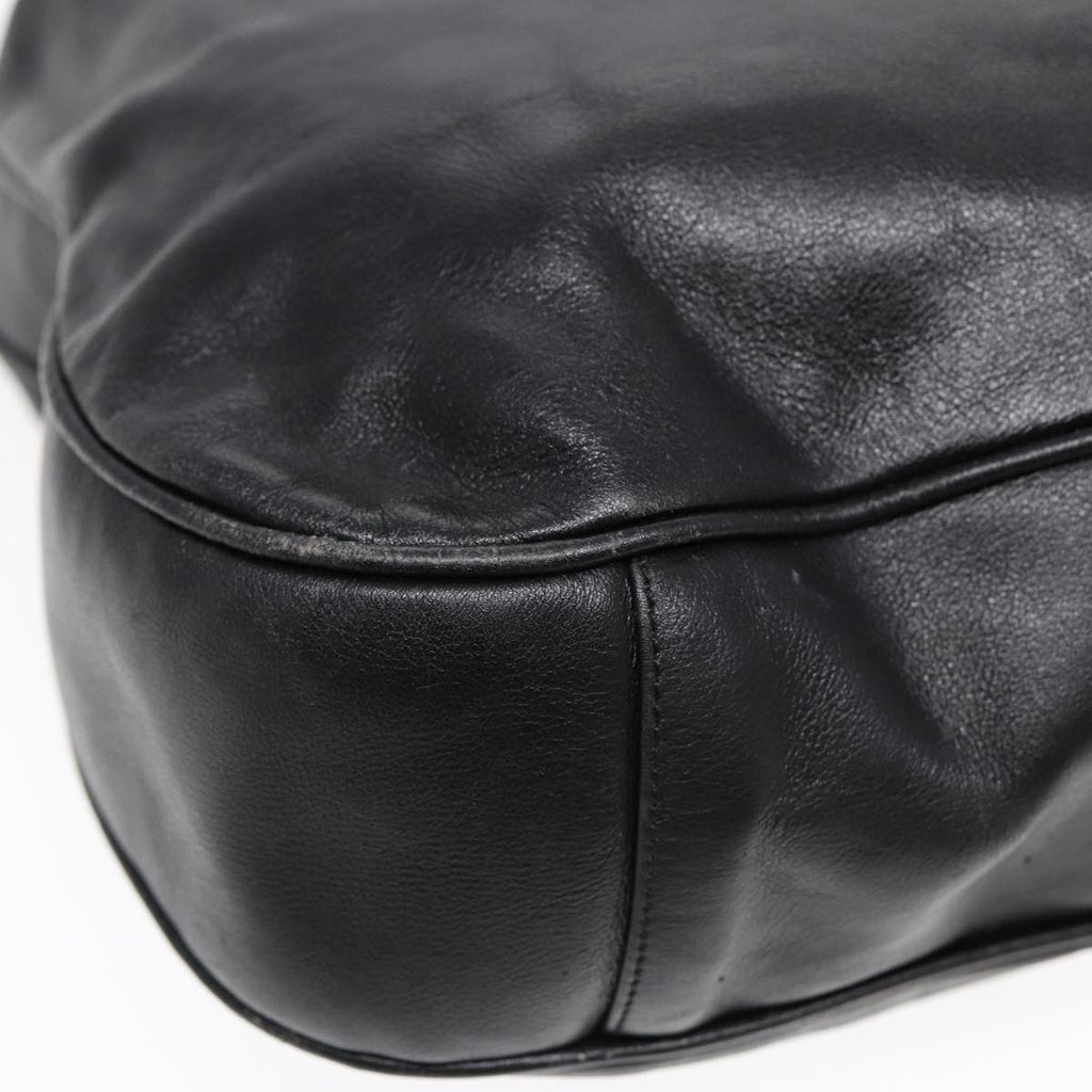 GUCCI Bamboo Hand Bag Leather 2way Black 001 1014 1577 85130