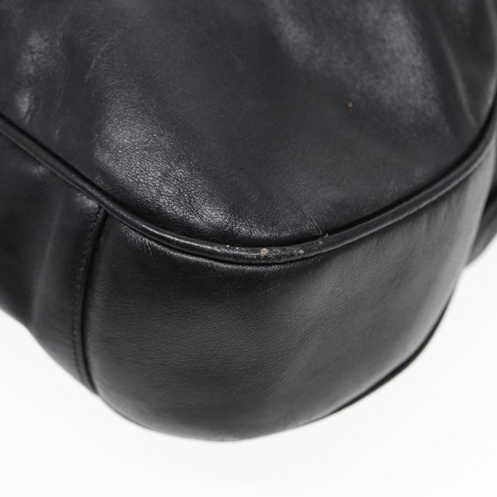 GUCCI Bamboo Hand Bag Leather 2way Black 001 1014 1577 85130