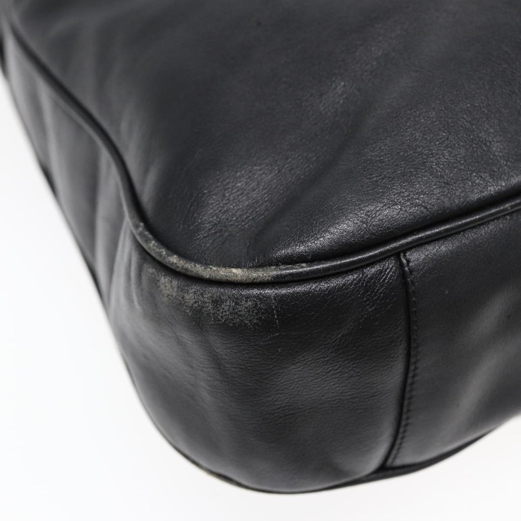 GUCCI Bamboo Hand Bag Leather 2way Black 001 1014 1577 85130