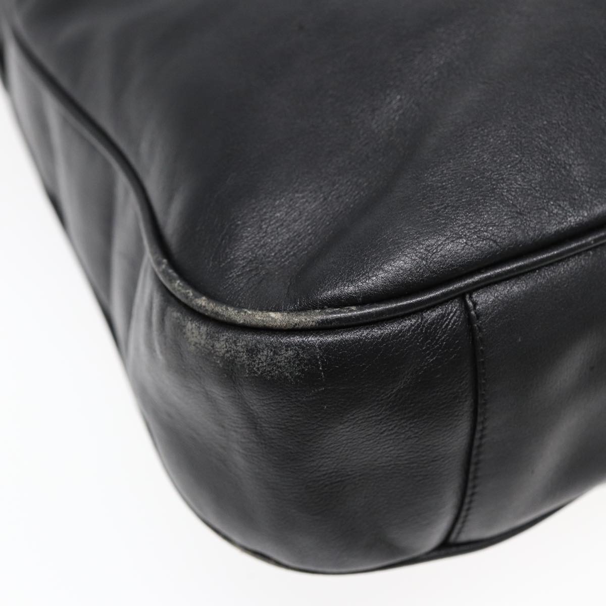 GUCCI Bamboo Hand Bag Leather 2way Black 001 1014 1577 85130