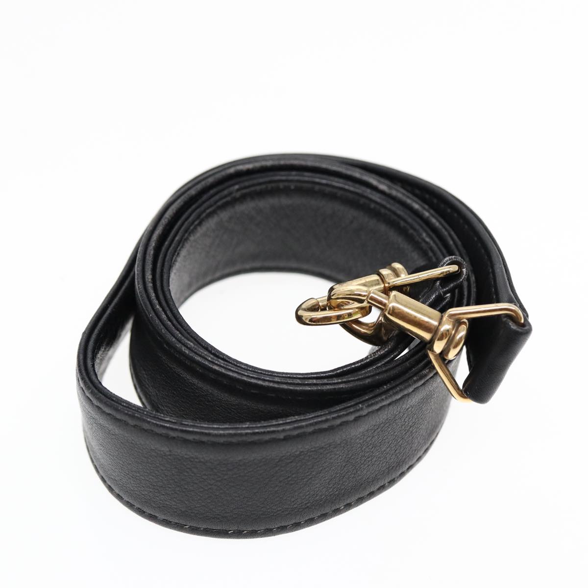 GUCCI Bamboo Hand Bag Leather 2way Black 001 1014 1577 85130