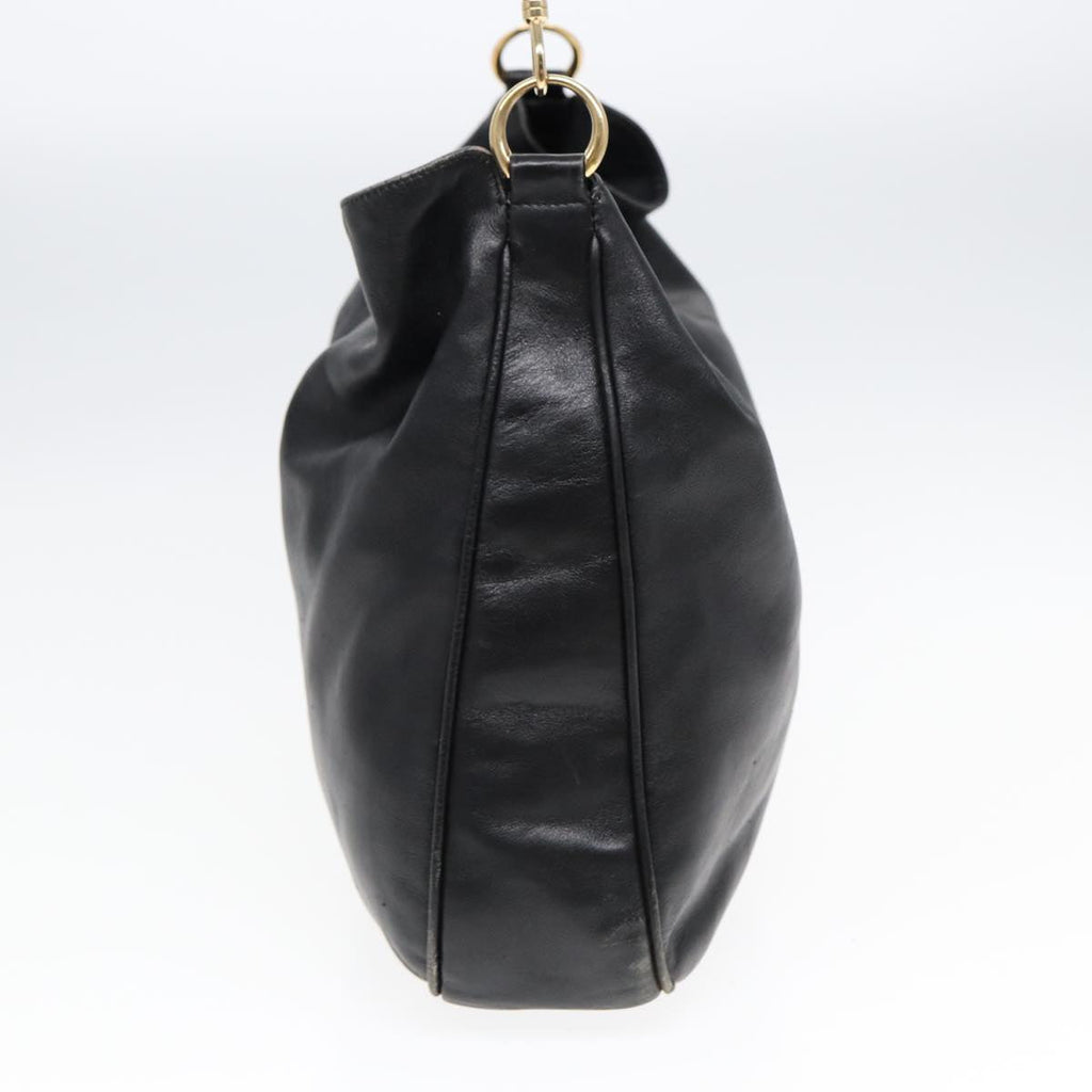 GUCCI Bamboo Hand Bag Leather 2way Black 001 1014 1577 85130
