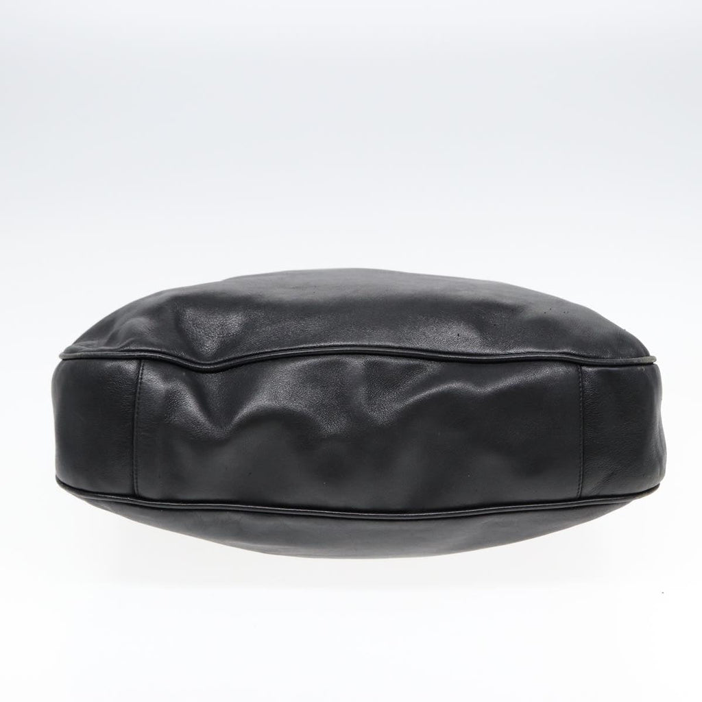 GUCCI Bamboo Hand Bag Leather 2way Black 001 1014 1577 85130