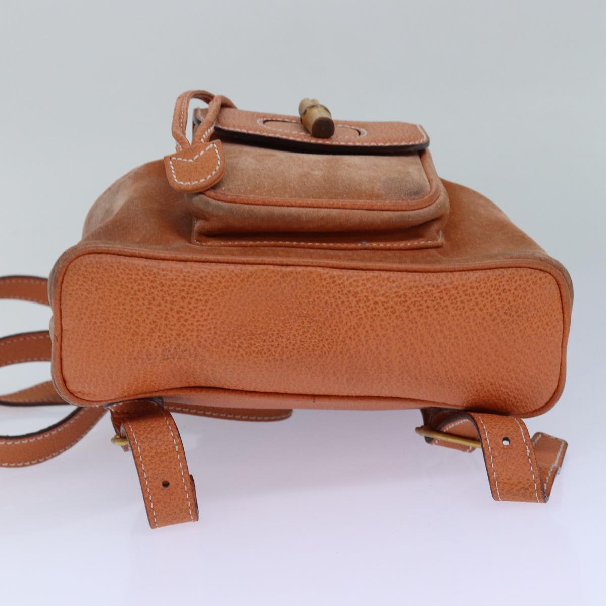 GUCCI Bamboo Backpack Suede Orange 003 2058 0030 85155