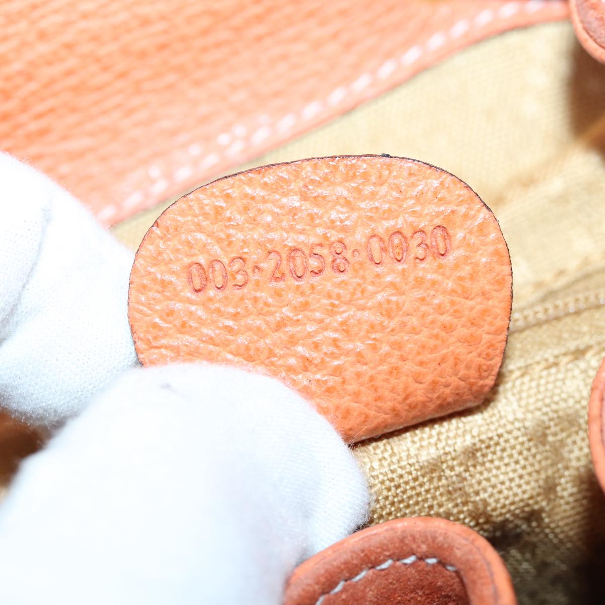 GUCCI Bamboo Backpack Suede Orange 003 2058 0030 85155