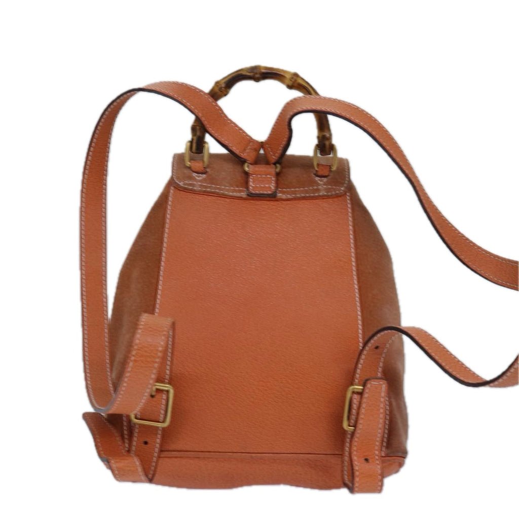 GUCCI Bamboo Backpack Suede Orange 003 2058 0030 85155