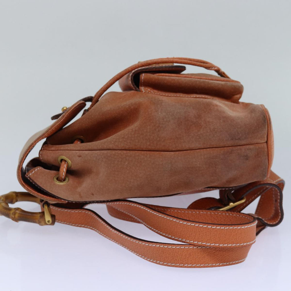 GUCCI Bamboo Backpack Suede Orange 003 2058 0030 85155