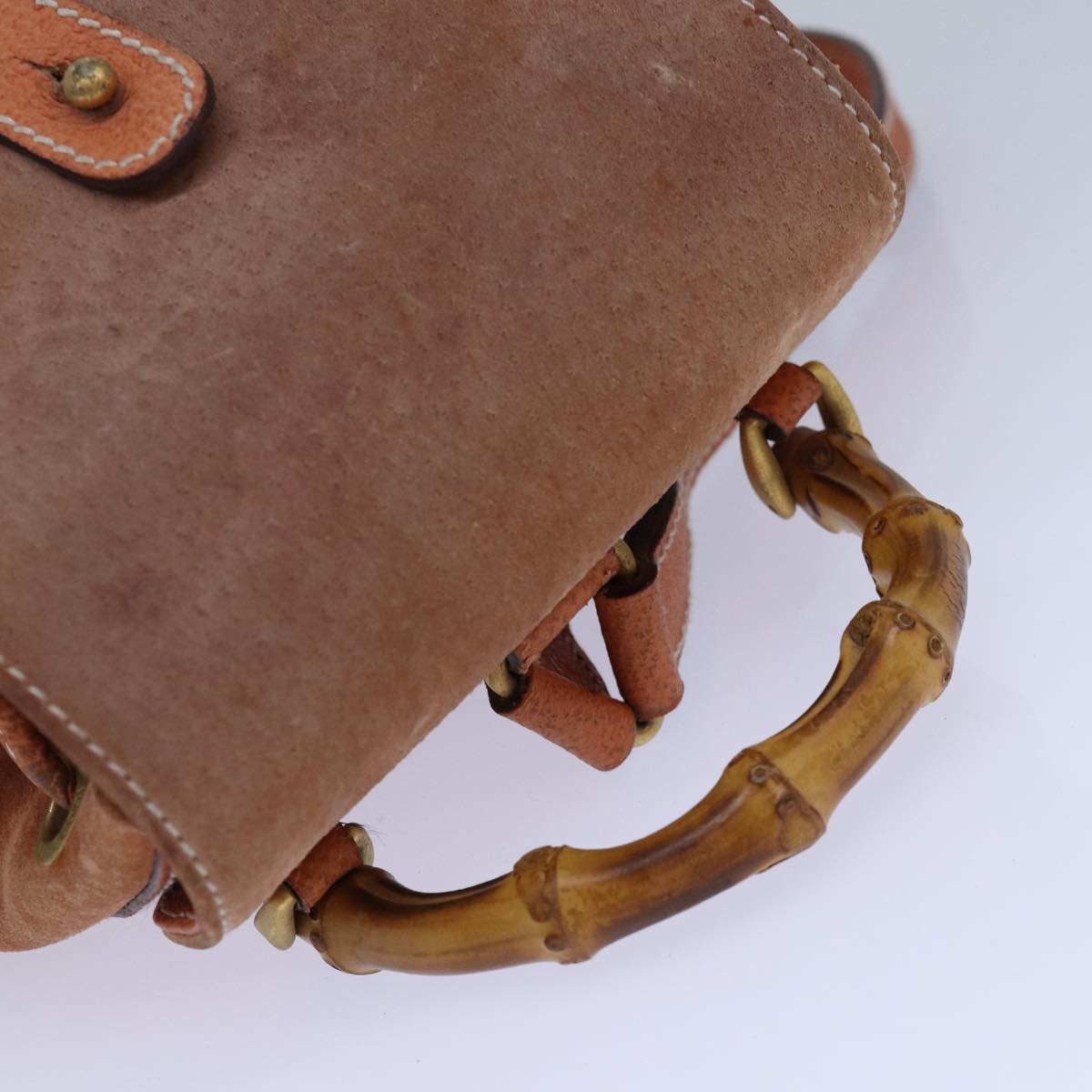 GUCCI Bamboo Backpack Suede Orange 003 2058 0030 85155